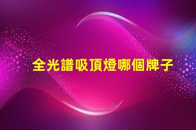 全光譜吸頂燈哪個牌子好全光譜吸頂燈品牌選擇指南